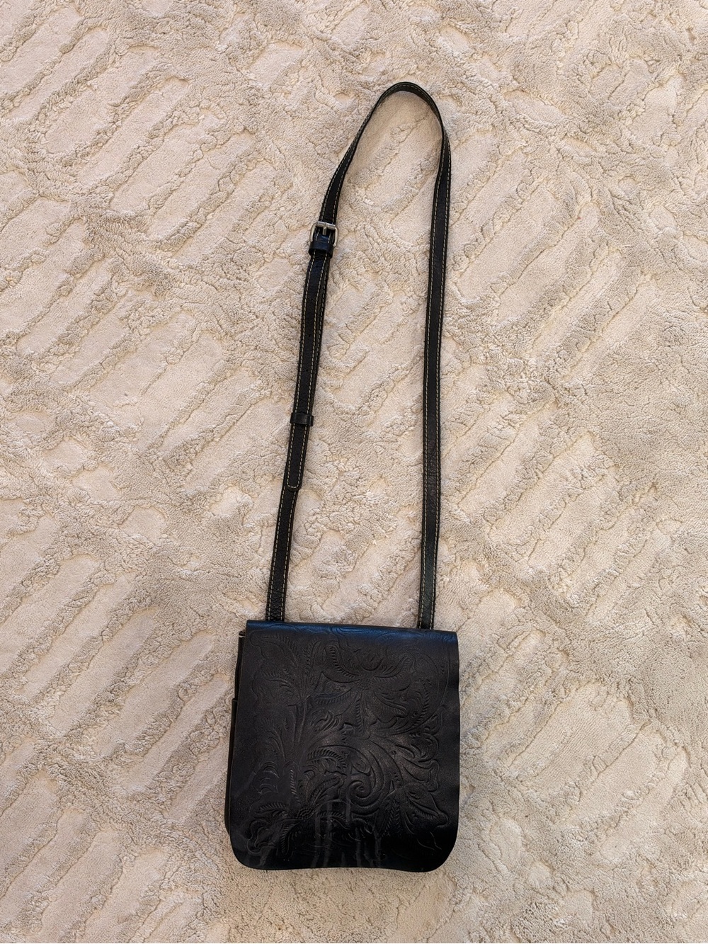 Patricia Nash Italian Leather Embossed Tooled Crossbody Bag